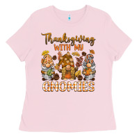 Bubblegum Pink thanksgiving with my  gnomies Ladies Tee - BarkalooDesign