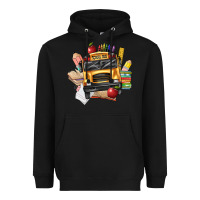 Black school bus driver front Heavyweight Hoodie - texasbilliewilder