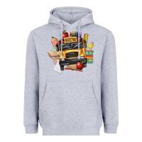 Heather Grey school bus driver front Heavyweight Hoodie - texasbilliewilder