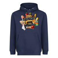 Navy school bus driver front Heavyweight Hoodie - texasbilliewilder