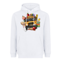 White school bus driver front Heavyweight Hoodie - texasbilliewilder