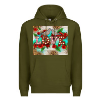 Army Green love birds and love with ross Premium Hoodie - AdoDesignShop