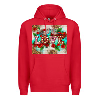 Red love birds and love with ross Premium Hoodie - AdoDesignShop