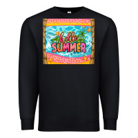 Black hello summer Premium Sweatshirt - Zillion Design Studio
