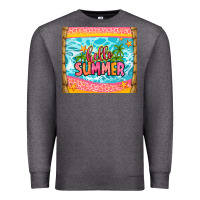 Charcoal Heather hello summer Premium Sweatshirt - Zillion Design Studio