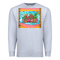 Heather Grey hello summer Premium Sweatshirt - Zillion Design Studio