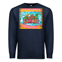 Navy hello summer Premium Sweatshirt - Zillion Design Studio