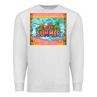 Oatmeal Heather hello summer Premium Sweatshirt - Zillion Design Studio