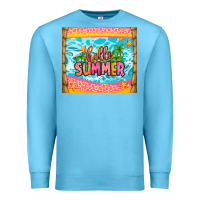 Ocean Blue hello summer Premium Sweatshirt - Zillion Design Studio