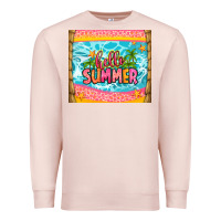 Pale Pink hello summer Premium Sweatshirt - Zillion Design Studio