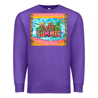 Purple hello summer Premium Sweatshirt - Zillion Design Studio