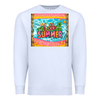 White hello summer Premium Sweatshirt - Zillion Design Studio