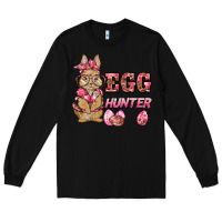 Black easter pink camouflage egg hunter  bunny Long Sleeve Tee - BarkalooDesign