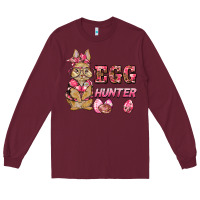 Burgundy easter pink camouflage egg hunter  bunny Long Sleeve Tee - BarkalooDesign