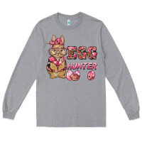 Heather Grey easter pink camouflage egg hunter  bunny Long Sleeve Tee - BarkalooDesign
