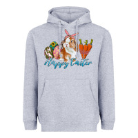 Heather Grey happy easter bunny carrots and eggs Heavyweight Hoodie - RanaPortraitStore