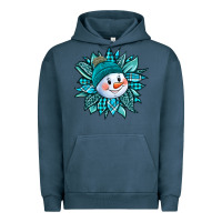 Pigment Midnight Navy cute snowman winter sunflower Urban Hoodie - Jasminsmagicworld