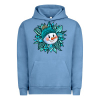 Pigment Pebble Blue cute snowman winter sunflower Urban Hoodie - Jasminsmagicworld