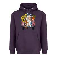 Easter Truck With Bunny Sunflowers And Eggs Heavyweight Hoodie | Teevron