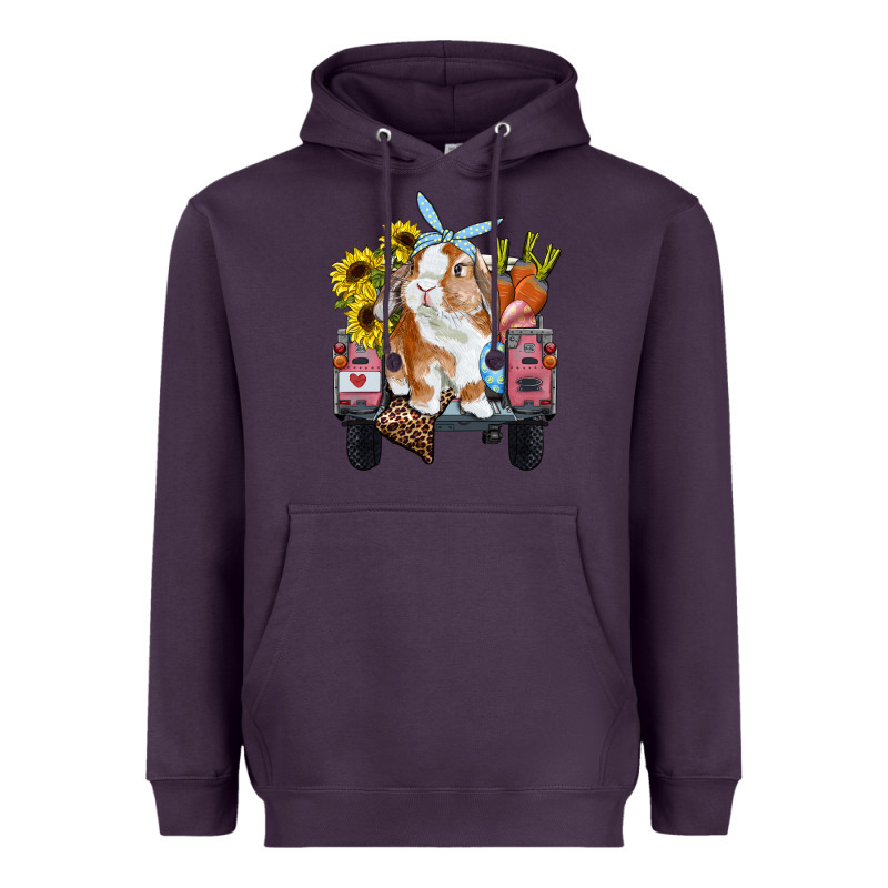 Easter Truck With Bunny Sunflowers And Eggs Heavyweight Hoodie by RanaPortraitStore | Teevron
