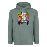 Sage easter truck with bunny sunflowers and eggs Heavyweight Hoodie - RanaPortraitStore