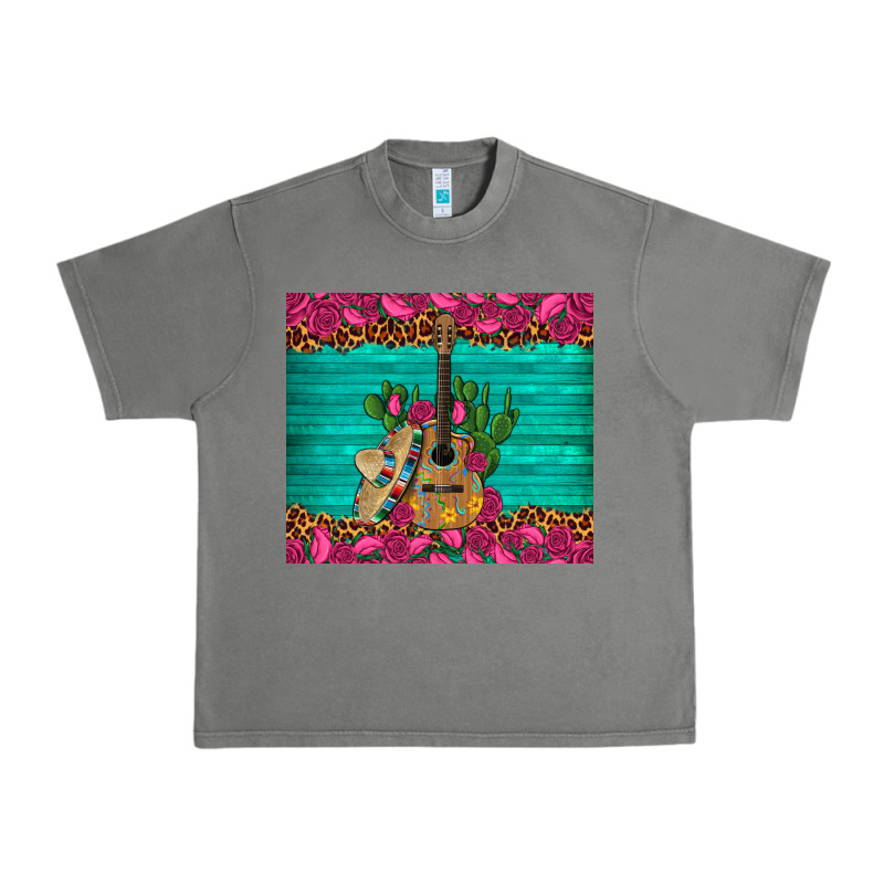 Mexican Guitar Roses Cactus Sombrero Urban Heavy Tee by Artiststas | Teevron