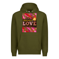 Army Green all you need is love Premium Hoodie - AdoDesignShop