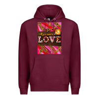 Burgundy all you need is love Premium Hoodie - AdoDesignShop