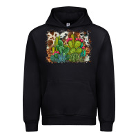 Black watercolor cactus western background Urban Hoodie - BarkalooDesign