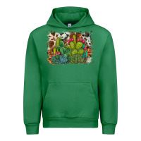 Emerald watercolor cactus western background Urban Hoodie - BarkalooDesign