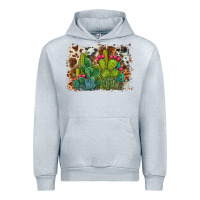 Heather Grey watercolor cactus western background Urban Hoodie - BarkalooDesign