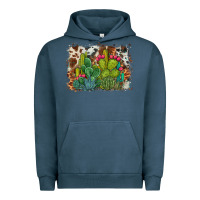 Pigment Midnight Navy watercolor cactus western background Urban Hoodie - BarkalooDesign