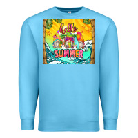 Ocean Blue hello summer gnomes Premium Sweatshirt - Zillion Design Studio