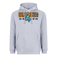 Heather Grey blessed life Heavyweight Hoodie - Zillion Design Studio