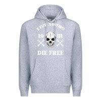 Heather Grey Live Young Die Free Premium Hoodie - Bettercallsaul