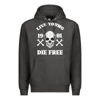 Charcoal Heather Live Young Die Free Premium Hoodie - Bettercallsaul