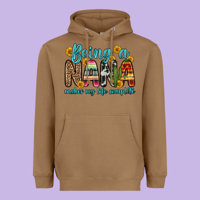 Being A Nana Makes My Life Complete Heavyweight Hoodie Designed By Zillion Design Studio