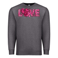 Charcoal Heather Breast Cancer Love Premium Sweatshirt - texasbilliewilder