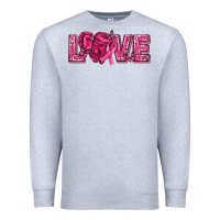 Heather Grey Breast Cancer Love Premium Sweatshirt - texasbilliewilder