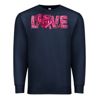 Navy Breast Cancer Love Premium Sweatshirt - texasbilliewilder