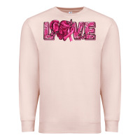 Pale Pink Breast Cancer Love Premium Sweatshirt - texasbilliewilder