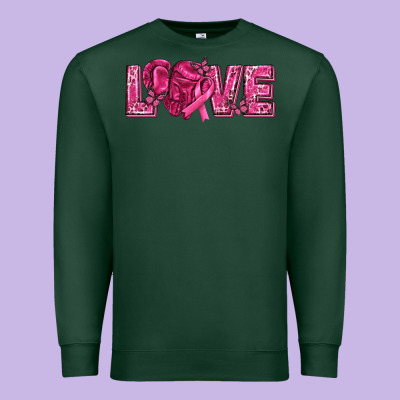 Breast Cancer Love Premium Sweatshirt Designed By Texasbilliewilder
