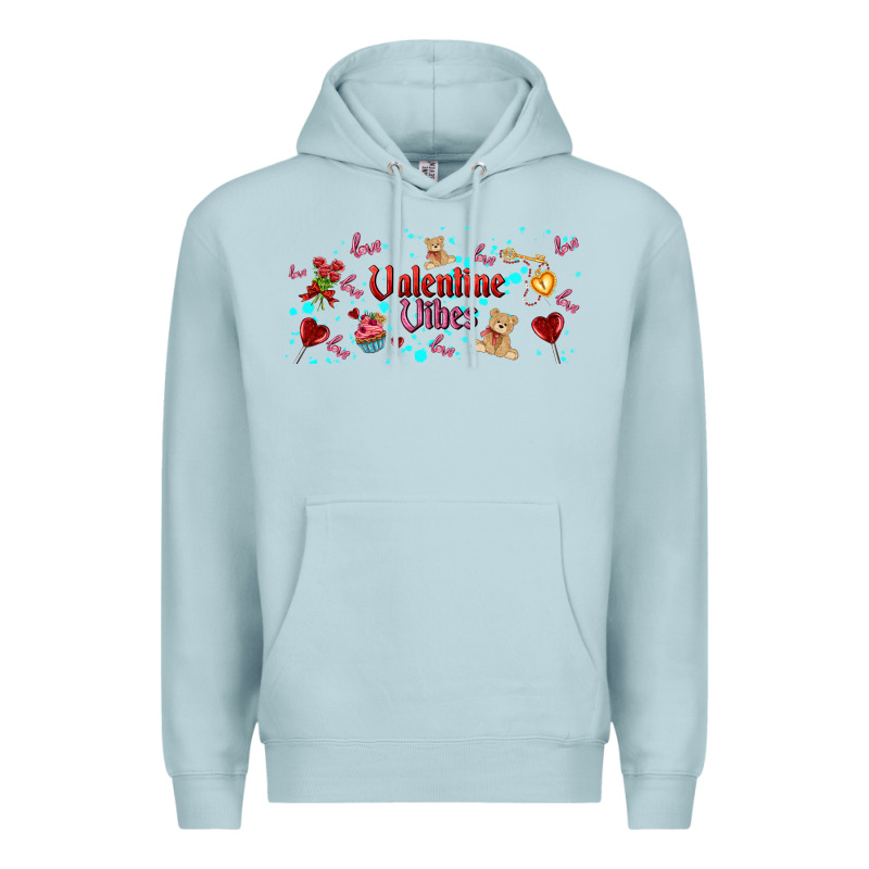 Love Vibes And Valentines Premium Hoodie by AdoDesignShop | Teevron