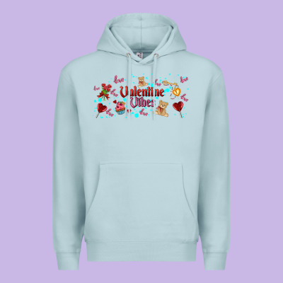 Love Vibes And Valentines Premium Hoodie Designed By Adodesignshop