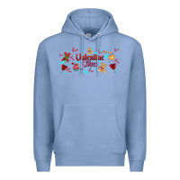Colony Blue love vibes and valentines Premium Hoodie - AdoDesignShop