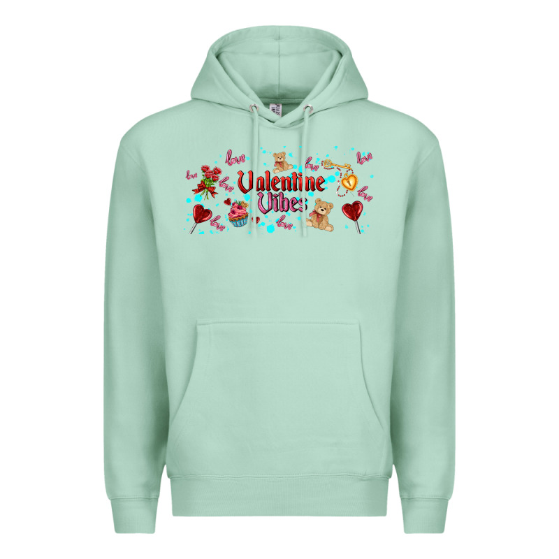 Love Vibes And Valentines Premium Hoodie by AdoDesignShop | Teevron
