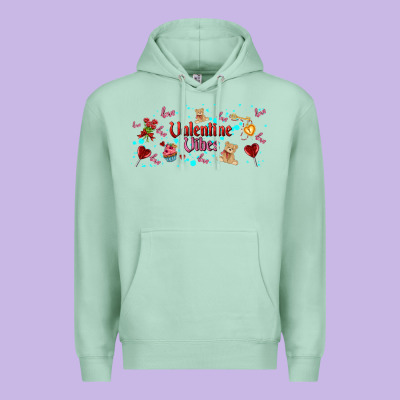 Love Vibes And Valentines Premium Hoodie Designed By Adodesignshop