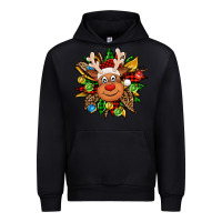 Black Christmas reindeer sunflower Urban Hoodie - Jasminsmagicworld