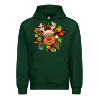 Forest Green Christmas reindeer sunflower Urban Hoodie - Jasminsmagicworld