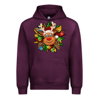 Mauve Wine Christmas reindeer sunflower Urban Hoodie - Jasminsmagicworld